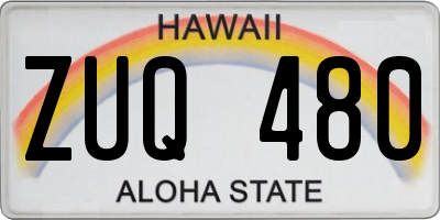 HI license plate ZUQ480