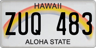 HI license plate ZUQ483