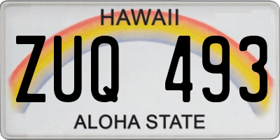 HI license plate ZUQ493