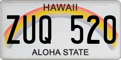 HI license plate ZUQ520