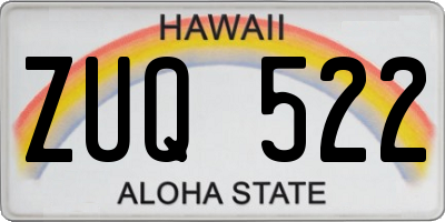 HI license plate ZUQ522
