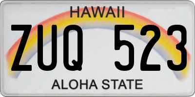 HI license plate ZUQ523