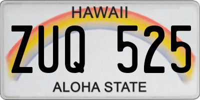 HI license plate ZUQ525