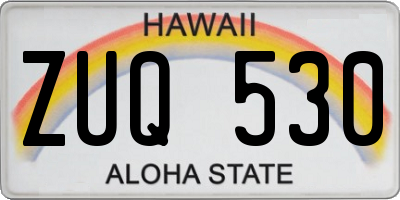 HI license plate ZUQ530
