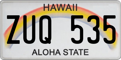 HI license plate ZUQ535