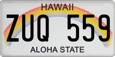 HI license plate ZUQ559