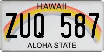 HI license plate ZUQ587