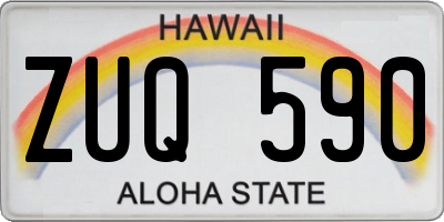 HI license plate ZUQ590