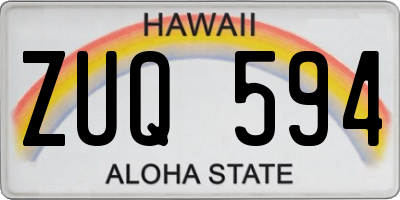 HI license plate ZUQ594