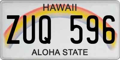 HI license plate ZUQ596