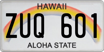 HI license plate ZUQ601