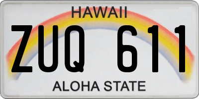 HI license plate ZUQ611