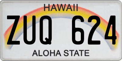 HI license plate ZUQ624