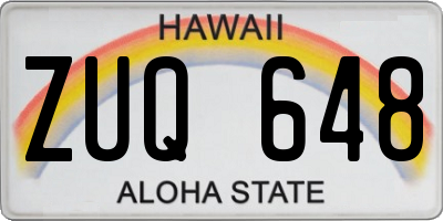 HI license plate ZUQ648