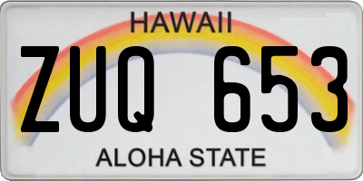 HI license plate ZUQ653