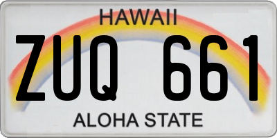 HI license plate ZUQ661