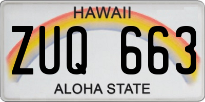 HI license plate ZUQ663