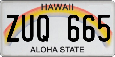HI license plate ZUQ665