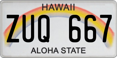 HI license plate ZUQ667