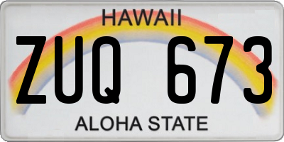 HI license plate ZUQ673