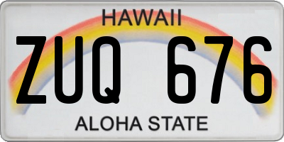 HI license plate ZUQ676