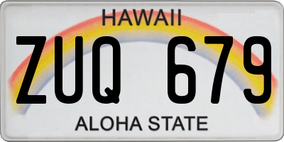 HI license plate ZUQ679