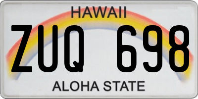HI license plate ZUQ698