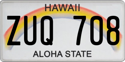 HI license plate ZUQ708