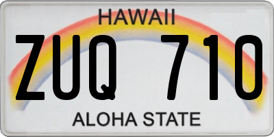 HI license plate ZUQ710
