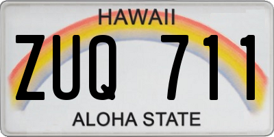 HI license plate ZUQ711