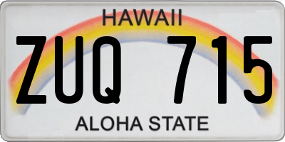 HI license plate ZUQ715