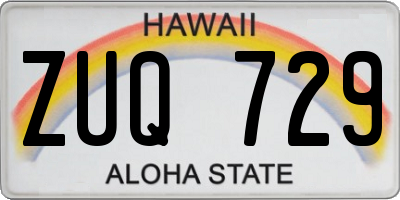 HI license plate ZUQ729