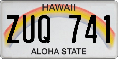 HI license plate ZUQ741