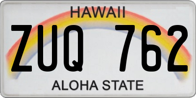 HI license plate ZUQ762