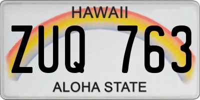 HI license plate ZUQ763