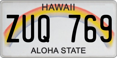 HI license plate ZUQ769