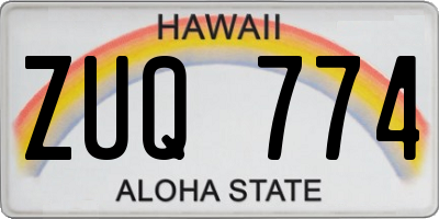 HI license plate ZUQ774