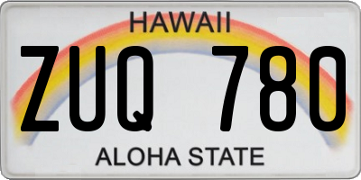 HI license plate ZUQ780
