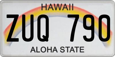 HI license plate ZUQ790