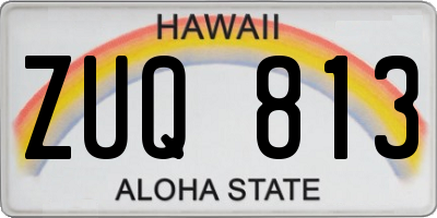 HI license plate ZUQ813