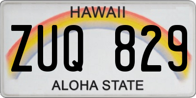 HI license plate ZUQ829