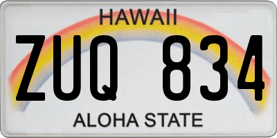 HI license plate ZUQ834
