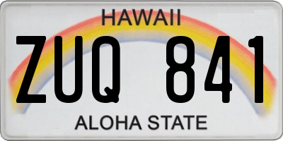 HI license plate ZUQ841
