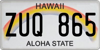 HI license plate ZUQ865