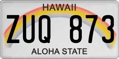 HI license plate ZUQ873
