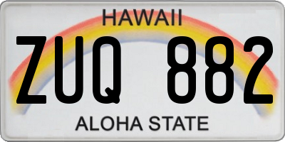HI license plate ZUQ882