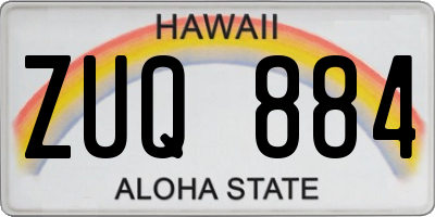 HI license plate ZUQ884