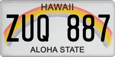 HI license plate ZUQ887