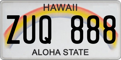 HI license plate ZUQ888