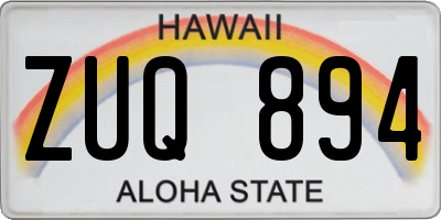HI license plate ZUQ894